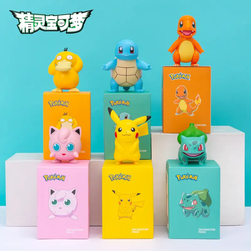 Hot Sale Poke mon Figure Mystery Blind Box Toys Pikachu Charizard Bulbasaur Figure Desktop Ornaments Surprise Box for Kids Gifts