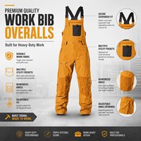 Salopette de travail imperméable renforcée avec bretelles réglables et plusieurs poches, pour neige, couleur et logo personnalisables, OEM ODM