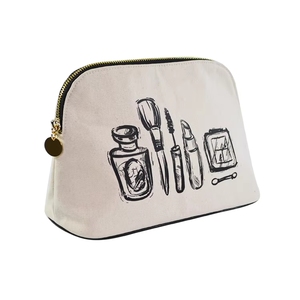 printing logo custom eco bio natural cotton canvas <b>makeup</b> cosmetic toiletry stand <b>case</b> pouch bags for packaging promotion gift - Product Image 2
