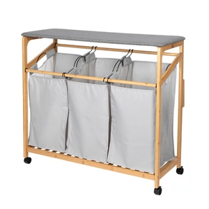 Clasificador de <span class=keywords><strong>Ropa</strong></span> de 3 Secciones con Tabla de <span class=keywords><strong>Planchar</strong></span>, Cesto de <span class=keywords><strong>Ropa</strong></span> Sucia con Gran Capacidad de Almacenamiento - Product Image 4