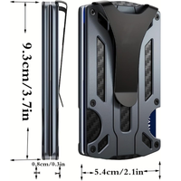 Porte-monnaie minimaliste ultra-fin pour homme, porte-cartes en alliage d'aluminium, portefeuille anti-RFID avec pince à billets