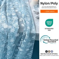 Tissu en maille de dentelle 100 % polyester ultra-fin 20D bleu respirant 25 g/m² pour entoilage ou emballage floral, tissu en tulle doux comme de la soie