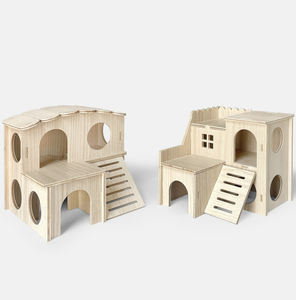 Jouets d'exercice de sport de cochon d'inde détachables ensemble de jouets de hamster en bois, pont arc-en-ciel de balançoire d'animaux, balançoire, cage de hamster nain - Product Image 2