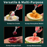 Cuillère à glace réutilisable en acier inoxydable de qualité supérieure, sans BPA, lavable au lave-vaisselle, portable, avec gâchette antidérapante, vente en gros
