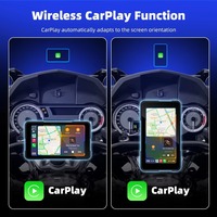 Système GPS pour moto avec prise en charge du CarPlay sans fil et de l'Android Auto, étanche IP67, double alimentation, écran 5 pouces à dégagement rapide