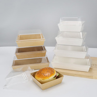Boîte d'emballage alimentaire pour sandwichs à emporter personnalisée, vente chaude, boîte à pain, petit-déjeuner, boulangerie