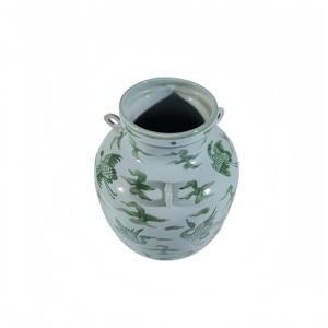 Jarrón de Porcelana Chino Antiguo Hecho a Mano, Ecológico, <span class=keywords><strong>con</strong></span> Boca en Forma de Girasol, <span class=keywords><strong>con</strong></span> Diseño de Aves y Flores, para Decoración del Hogar - Product Image 3