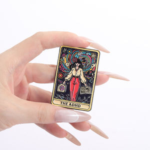 De Adhd Tarot Kaarten Emaille Pin Grappige Geestelijke Gezondheid Broche Revers Badge Sieraden Cadeau Voor Vrienden En Fans - Product Image 4