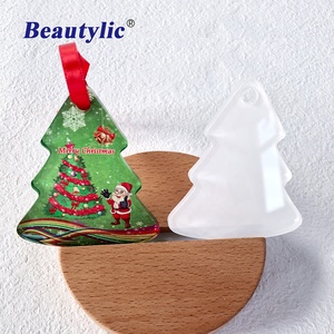 เครื่องประดับอะคริลิคแบบระเหิดของตกแต่งคริสต์มาสลิปกลอสสีขาวแบบถ่ายโอนความร้อนพิมพ์ภาพแบบแบนเครื่องประดับ longstar - Product Image 3