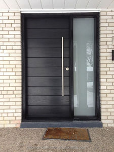 Portes d'entrée en bois massif naturel de Maurice - Design minimaliste en panneaux de <span class=keywords><strong>meranti</strong></span> à lattes verticales, finition imperméable - Product Image 5