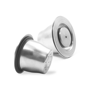 Capsules de café réutilisables en acier inoxydable, dosettes de café Crema rechargeables avec couvercle, tamper et cuillère à café compatibles pour Nespresso - Product Image 3