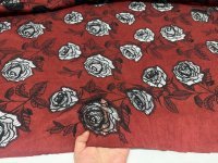 Tissu en daim brodé de dentelle rose pour Abaya, Kaftan, Robe, Vêtements d'hiver pour femmes, Tissu élégant à broderie florale