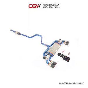 CGW синяя сгоревшая титановая глушитель Выхлопная система Cat-back для Ford Focus 1,5 T 2021 + с коваными наконечниками выхлопных газов из углеродного волокна - Product Image 5