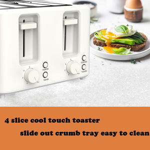 Four à <span class=keywords><strong>pain</strong></span> électrique domestique Snack Maker Boîtier en plastique complet Contrôle du brunissement à 7 niveaux <span class=keywords><strong>Grille</strong></span>-<span class=keywords><strong>pain</strong></span> à sandwich à 4 trancheuses - Product Image 6