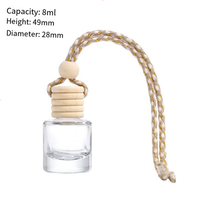 Prix usine suspendu diffuseur bouteille 5ml 8ml 10ml verre parfum voiture désodorisant avec couvercle en bois pour huiles essentielles