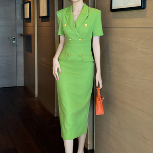 Abiti <span class=keywords><strong>da</strong></span> Ufficio Estivi <span class=keywords><strong>da</strong></span> <span class=keywords><strong>Donna</strong></span> ZYHT, Casual ed Eleganti con Decorazione a Bottoni 50584, Silhouette a Tubino, <span class=keywords><strong>Abbigliamento</strong></span> alla Moda - Product Image 2