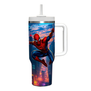 Vaso Térmico <span class=keywords><strong>de</strong></span> Acero Inoxidable <span class=keywords><strong>de</strong></span> 40 oz con Diseño <span class=keywords><strong>de</strong></span> Spider-Man, Vaso para Auto con Asa, Vaso para Hielo - Product Image 5