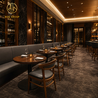 Table Ronde en Bois Ron Group Hotel avec Banquettes Confortables Rembourrées et Chaises en Cuir – Mobilier de Restaurant