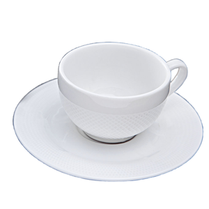 Custom Printed Christmas Porcelain 140ml Small Wide Mouth Heat Resistant Eco-Friendly Tea <b>Cup</b> with <b>Saucer</b> - Product Image 1