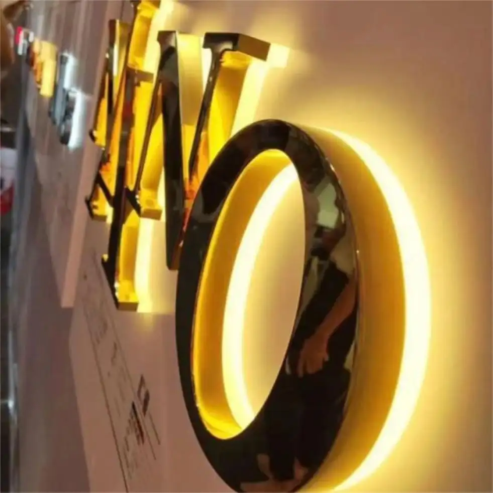 3d Custom Architectural Commercial Backlit Letters Led Stainless Steel Acrylic Signs