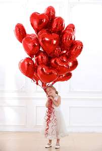 30 Uds globo en forma de corazón rojo 18 pulgadas globos Mylar de <span class=keywords><strong>amor</strong></span> para el día de San Valentín boda aniversario suministros - Product Image 3