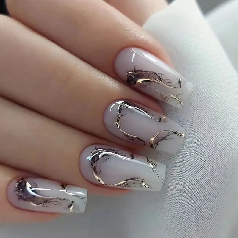 glitter chrome design butterfly press on nails nail art