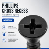 Vis autoforeuses à tête fraisée, phosphate noire, Phillips, pour toiture, bardage, tôles métalliques, exportation mondiale