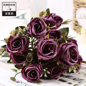 ช่อดอกไม้ประดิษฐ์,6หัวตกแต่งแบบโรแมนติกสำหรับบ้านงานแต่งงานดอกไม้ประดิษฐ์ - Product Image 6