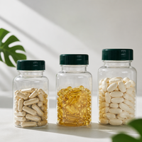 Bouteille en plastique PET de 120 cc avec bouchon à clapet, bouteille pour vitamines, boîte à pilules, boîte à capsules, boîte à compléments alimentaires, bouteille en PET