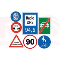 Vente en gros de panneaux de signalisation réfléchissants rectangulaires à triangle rond à bas prix sans limitation de vitesse d'emballage panneaux d'avertissement réfléchissants