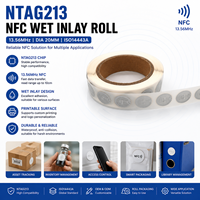Étiquette autocollante intelligente ronde personnalisable 13,56 MHz NTAG213 RFID NFC, mini-enroulement humide, diamètre 20 mm, imprimable pour le suivi des actifs, OEM