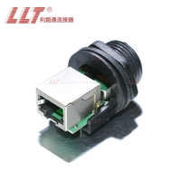 Connecteur RJ45 femelle 8 broches étanche IP67 pour montage sur panneau extérieur