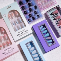 Lot de faux ongles d'été à presser, couvrance totale, à coller, durables, avec colle, vente en gros