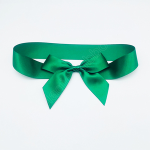 Noeud papillon élastique en ruban de satin écologique fait main E-Magic, pré-noué avec boucle extensible pour la décoration de cadeaux de Noël - Product Image 1