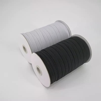 YIWU Vente en gros de sangles en polyester brodées extensibles de 3 mm/5 mm/6 mm/8 mm/10 mm/12 mm, cordon élastique plat tressé