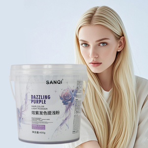 SANQI in Stock Polvere Decolorante per <span class=keywords><strong>Capelli</strong></span> 400g Colore Viola, Formula ad Azione Rapida, Senza Polvere, Anti-Giallo, Decolorazione fino a 9+ Livelli, Toner per <span class=keywords><strong>Capelli</strong></span> - Product Image 1