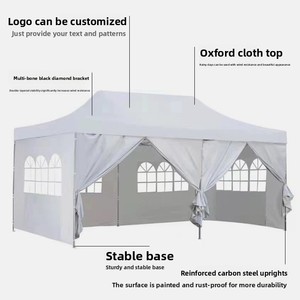 Chine - Tonnelle pliante portable en aluminium 4x6 m, double couche, imperméable, toutes saisons, pour extérieur - Product Image 4