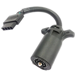 Trailer <b>Plug</b> Adapter Cable 7 Pin To 5 Pin <b>12V</b> 24V Black Plastic Connector For RV Use - Product Image 1
