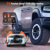 Compresseur d'air portable ETENWOLF VORTEX S6 12V, cycle de service 100%, double cylindre, 19200 mAh, gonfleur de pneus de voiture, pompe à air, pompe à ballon