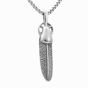 Titanium Steel Feather Pendant Stainless Steel Themed Pendant For Men Gift Jewelry 233069 - Product Image 5