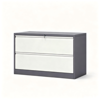 Armoire de classement moderne à 2 tiroirs larges en acier verrouillable pour bureau à domicile et salle de sport, pour dossiers suspendus format A4