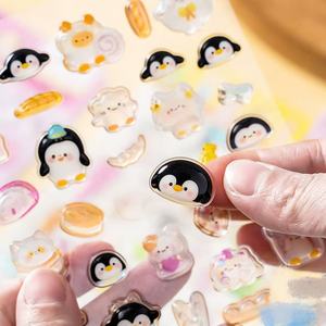 Stiker Dinding 3D Kartun Lucu Baru, Cetak UV, Relief Kristal, Ramah Lingkungan, Warna Gradasi Pelangi, PVC, Dekorasi Rumah Stereo - Product Image 4