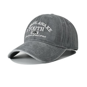批发定制刺绣标志水洗棉无结构爸爸帽子复古棒球帽男士 - Product Image 4
