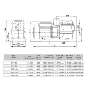 <span class=keywords><strong>Pompe</strong></span> à filtre de Circulation de l'eau des piscines, série STP économique - Product Image 3