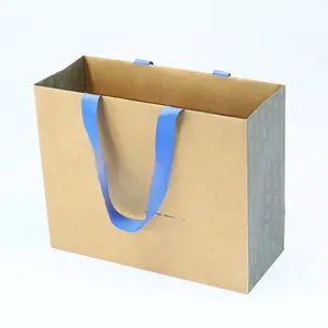 Tas Hadiah Kertas Seni Mewah Logo <span class=keywords><strong>GiGO</strong></span> yang Dapat Disesuaikan, Tas Promosi Supermarket Kraft yang Dapat Didaur Ulang, Pita Aksesori untuk Pakaian dan Kaos Kaki - Product Image 6