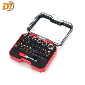 DT 28pcs Industry&DIY Steel Magnetic Screw <b>Driver</b> Bit <b>Set</b> With Color Ring Including Adapter& Quick Release - Product Image 2