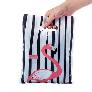 环保9x12英寸塑料包装手提袋模切袋购物零售包装