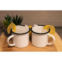 Tasses émaillées blanches vierges de 12 oz pour sublimation, personnalisables pour Noël, pour le camping, le café et le lait