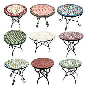 Ensemble <span class=keywords><strong>table</strong></span> et chaises <span class=keywords><strong>de</strong></span> restaurant <span class=keywords><strong>en</strong></span> céramique <span class=keywords><strong>marocaine</strong></span> <span class=keywords><strong>mosaïque</strong></span> ronde, <span class=keywords><strong>table</strong></span> basse d'extérieur pour patio, <span class=keywords><strong>jardin</strong></span>, balcon - Product Image 5