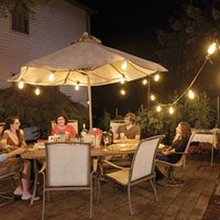 Étanche Patio Festoon Éclairage Dimmable Suspendus Lumières Globe ST38 Ampoules Incassable Connectable Éclairage Extérieur Jardin